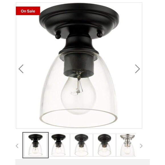 Montgomery 1 Light 5 inch Black Flush Mount Ceiling Light Brand New In Box - Picture 1 of 5